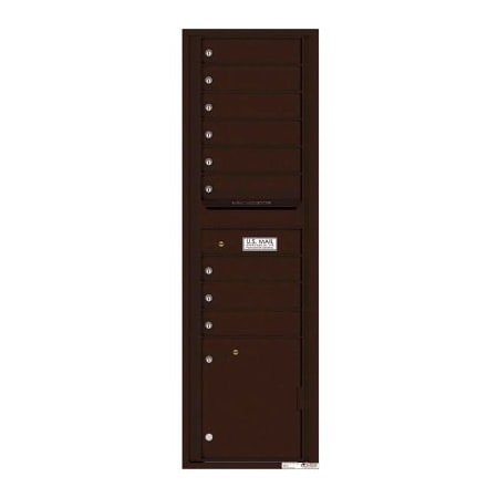 Florence Mfg Co Florence Versatile 4C Mailbox 4C16S-09, 56-1/2"H, 9 Mailboxes, 1 Parcel, Front Loading, Brown, USPS 4C16S-09DB